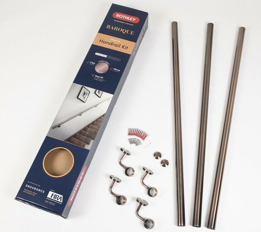 Rothley Baroque Antique Copper 3.6m Easy Fit Staircase Handrail Kit