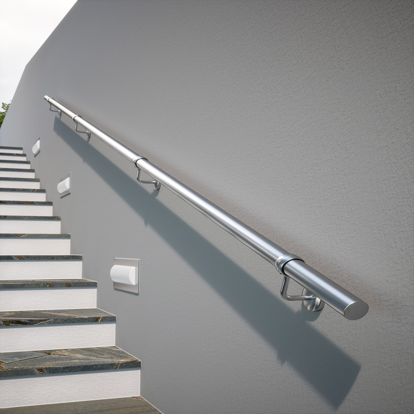 Rothley Baroque Brushed Finish 3.6m Easy Fit Staircase Handrail Kit