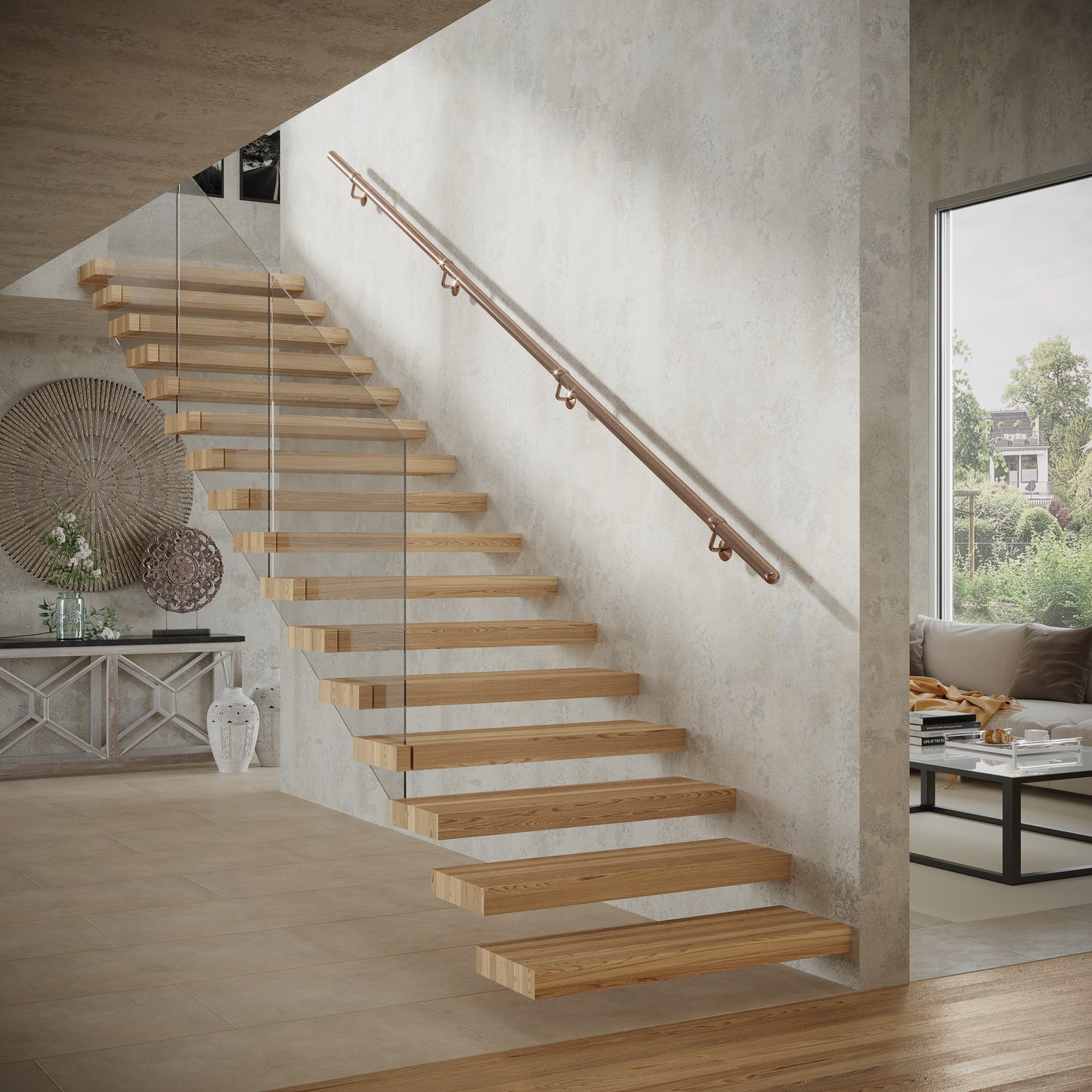 Rothley Baroque Antique Copper 3.6m Easy Fit Staircase Handrail Kit