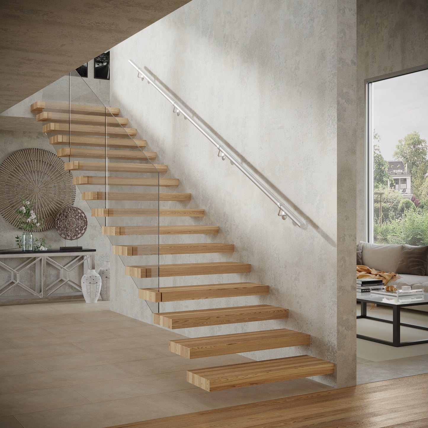 Rothley Baroque Brushed Finish 3.6m Easy Fit Staircase Handrail Kit