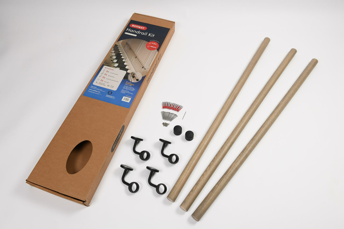 Rothley Driftwood 3.6m Easy Fit Staircase Handrail Kit