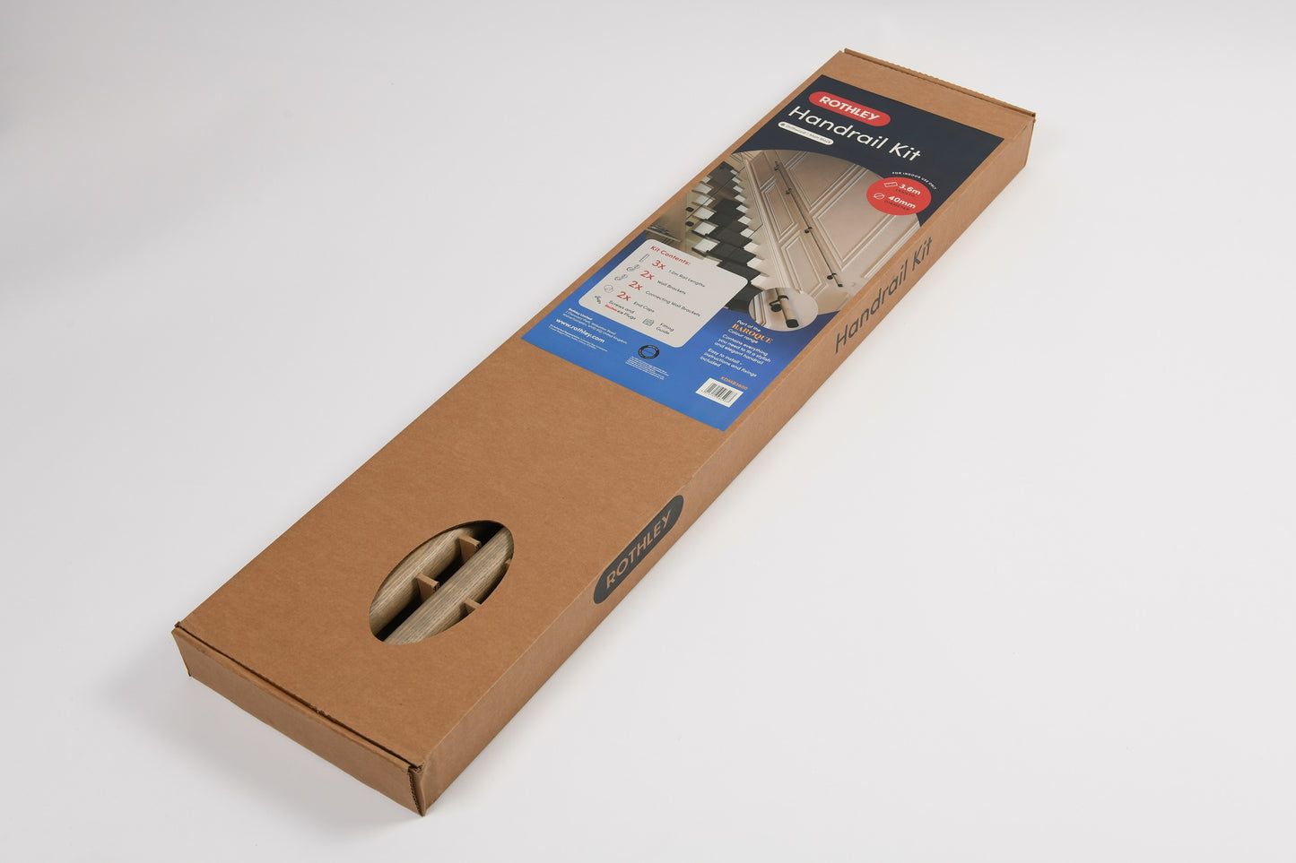 Rothley Driftwood 3.6m Easy Fit Staircase Handrail Kit