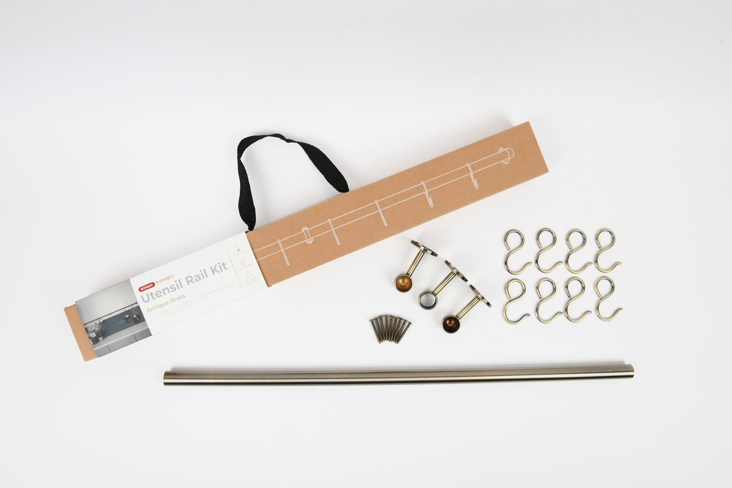 Rothley Antique Brass Utensil Rail Kit Various Sizes