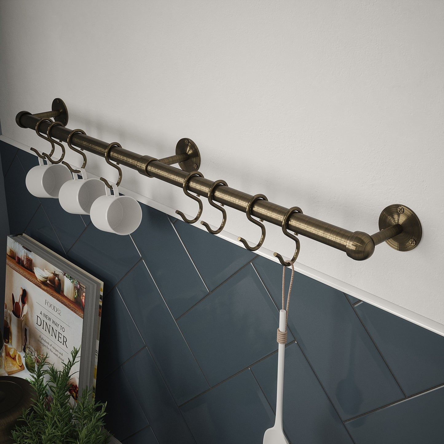 Rothley Antique Brass Utensil Rail Kit Various Sizes