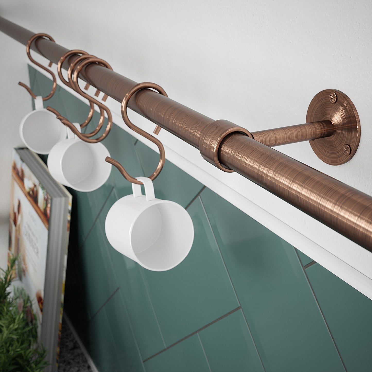 Rothley Antique Copper Utensil Rail Kit Various Sizes
