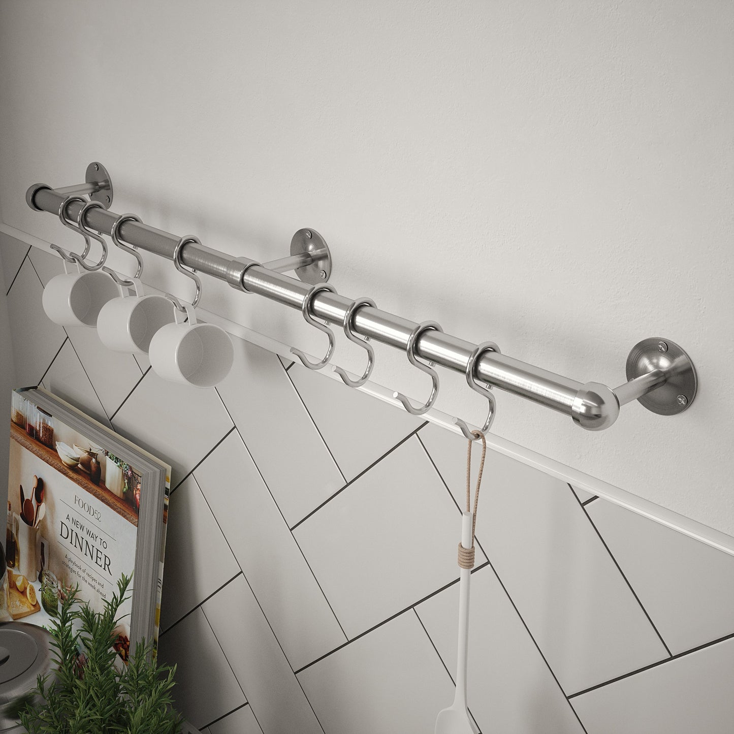 Rothley Brushed Finish Utensil Rail Kit Various Sizes