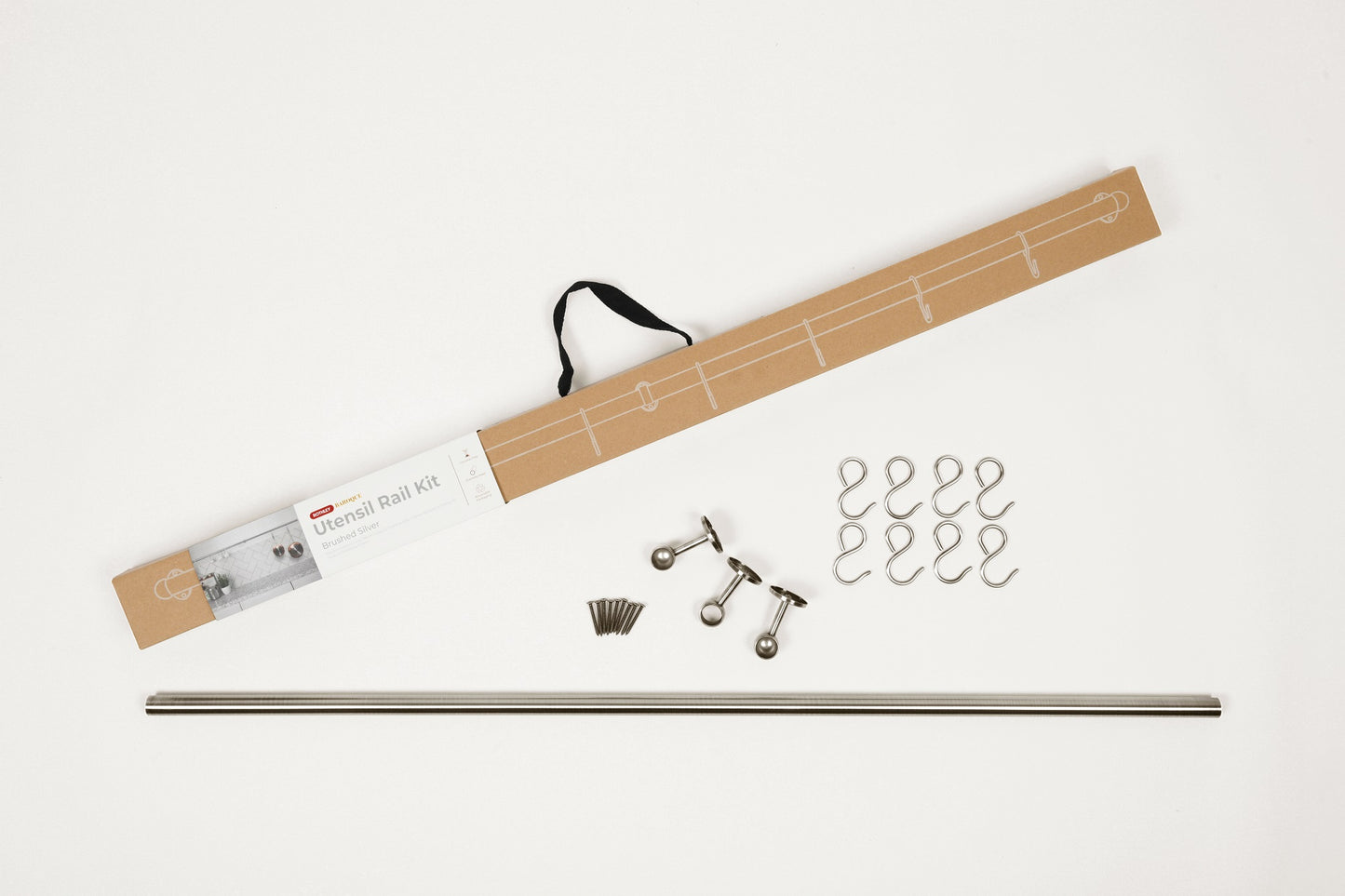 Rothley Brushed Finish Utensil Rail Kit Various Sizes