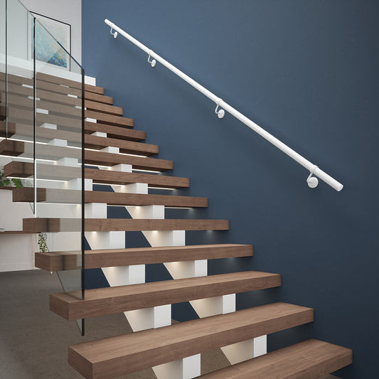 Rothley Matt White Internal 3.6m Easy Fit Staircase Handrail Kit